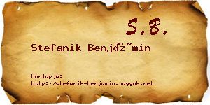 Stefanik Benjámin névjegykártya
