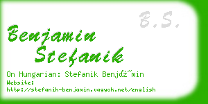 benjamin stefanik business card
